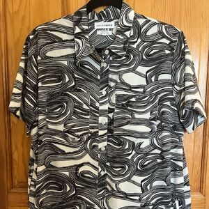 Native Youth (Urban Outfitters) Black and White Patterned Shirt Dress